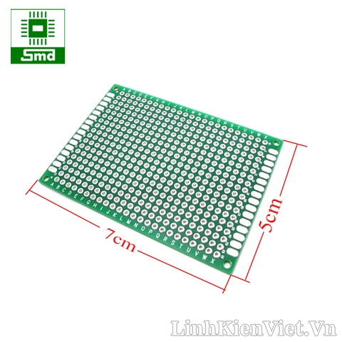 Phíp đồng đục lỗ , bo PCB thủy tinh 1 mặt 5x7cm