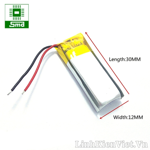 Pin lithium 601230 150mAh 3.7V