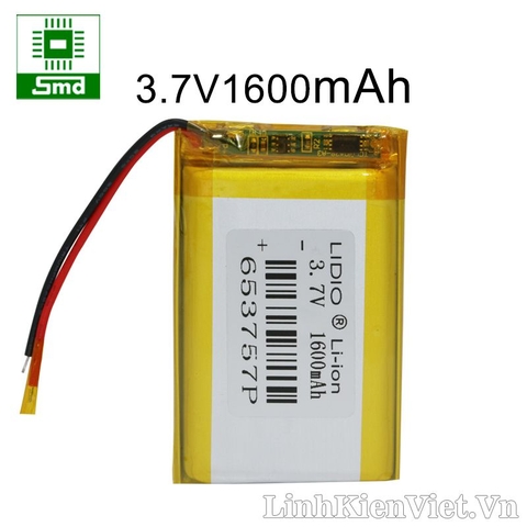 Pin lithium 653757 1600mAh 3.7V