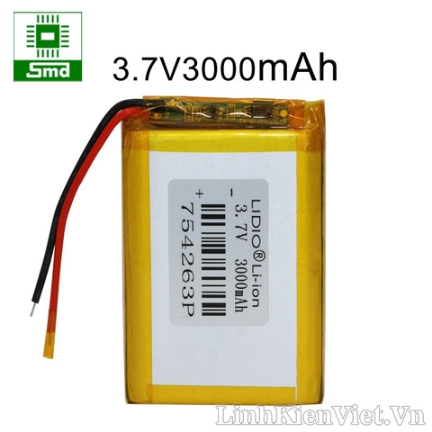 Pin lithium 754263 3000mAh 3.7V