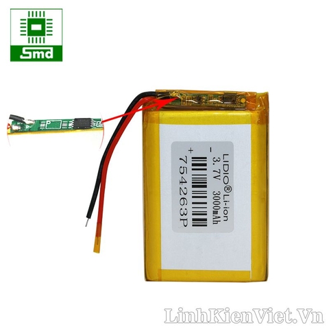 Pin lithium 754263 3000mAh 3.7V