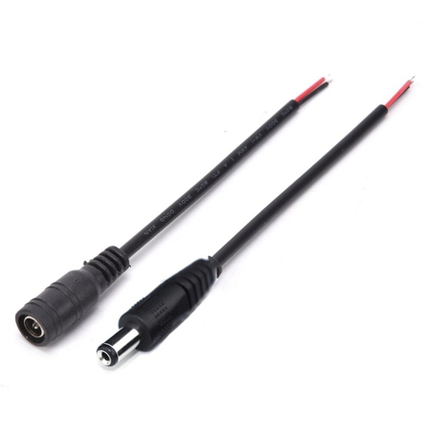 Jack DC Loại Thường Không Khóa màu đen nối nhanh kèm dây dài 13cm