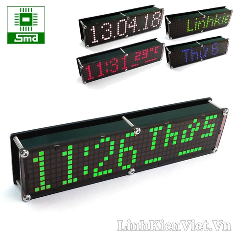 Đồng hồ led Matrix 8x40 V2 - Xanh lá