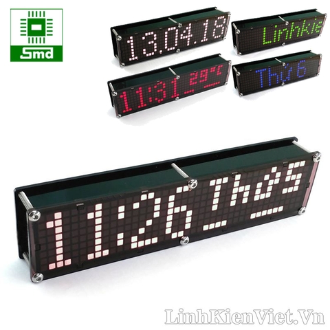 Đồng hồ led Matrix 8x40 V2 - Trắng