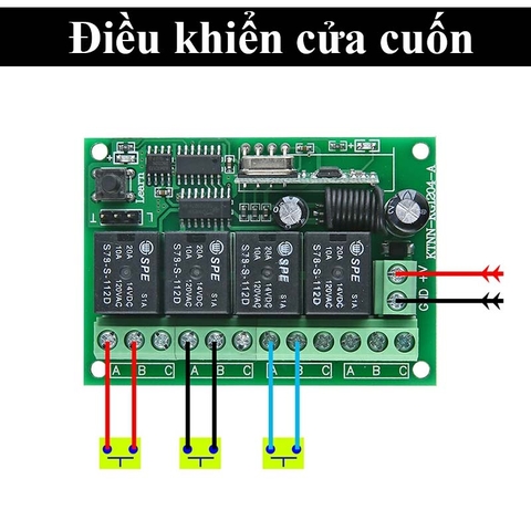 Bộ công tắc điều khiển từ xa RF433 4 kênh (4 relay) DC 12V