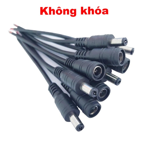 Jack DC Loại Thường Không Khóa màu đen nối nhanh kèm dây dài 13cm