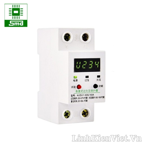 Aptomat bảo vệ quá áp, sụt áp có cài đặt thời gian và điện áp