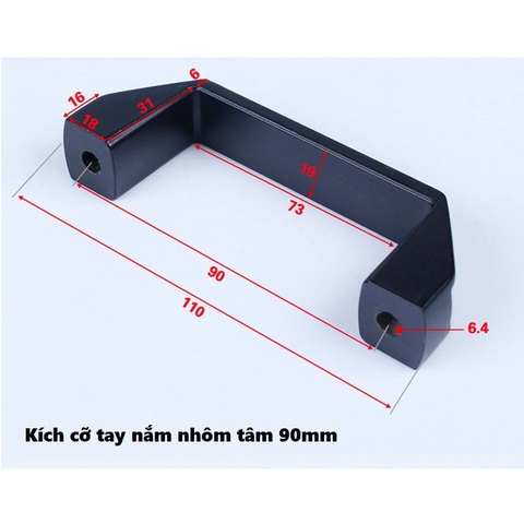 Tay Nắm Nhựa đen LS522 loại đẹp dùng làm tay nắm tủ.