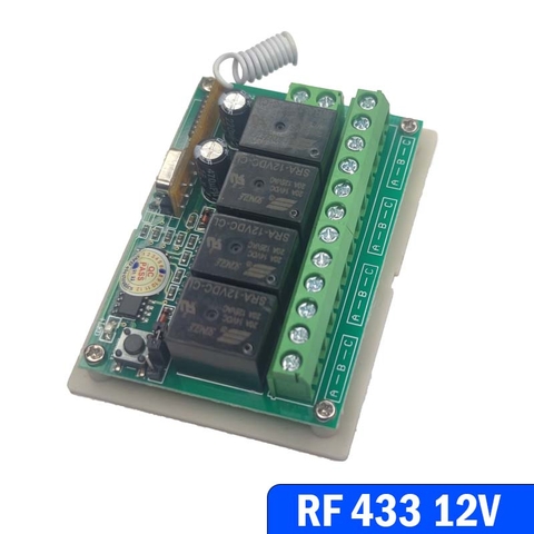 Bộ công tắc điều khiển từ xa RF433 4 kênh (4 relay) DC 12V