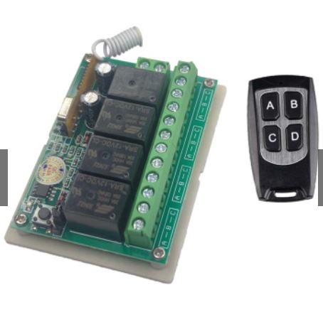 Bộ công tắc điều khiển từ xa RF433 4 kênh (4 relay) DC 12V