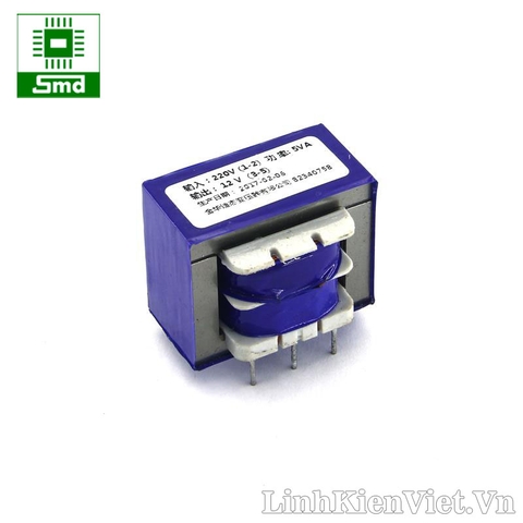 Biến áp 220V-12V (5W-415mA) có chân hàn PCB