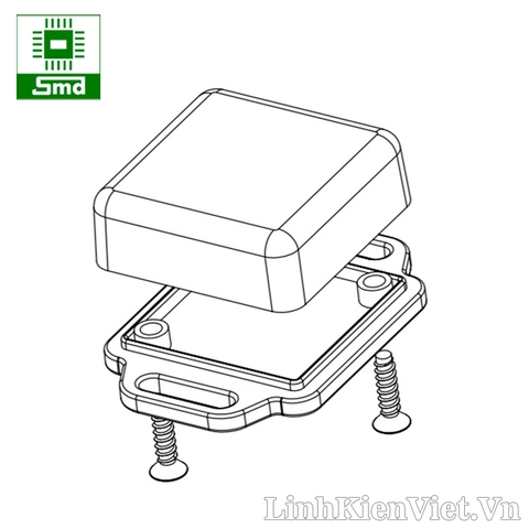 Hộp nhựa 41x41x20mm BMW50024 màu đen