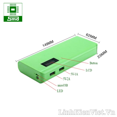 Box sạc dự phòng 5 cell LCD V1