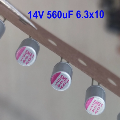 Gói 5c- Tụ nhôm 560uF 14V kích thước 6.3x10mm
