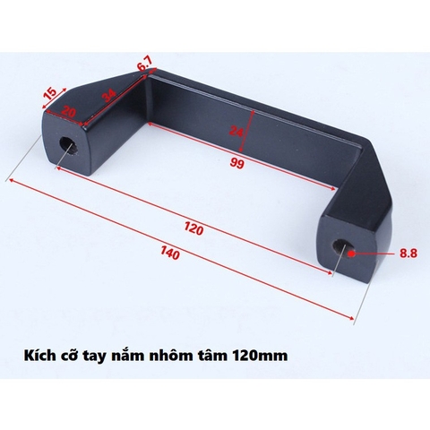 Tay Nắm Nhựa đen LS522 loại đẹp dùng làm tay nắm tủ.