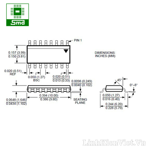 TLP281-4 IC cách ly quang 4 cổng chân dán SOP-16