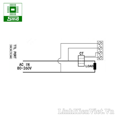 Công tơ điện tử AC PZEM-004T giao tiếp TTL