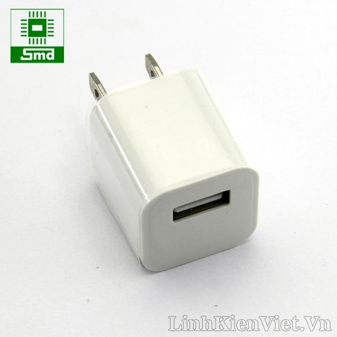 Cục sạc USB power adapter 5V-1A màu trắng