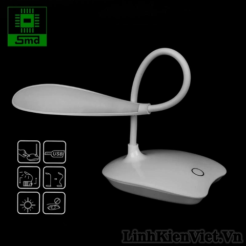 Đèn Học Chống Cận 3 Chế Độ Sáng Có Tích Điện (màu trắng)