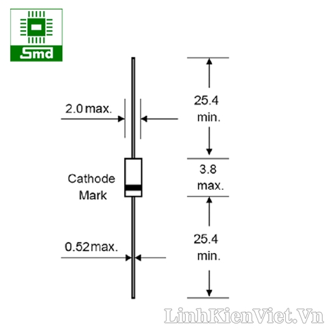 Diode Zener 6V2 1/2W DIP (DO-35 Glass)