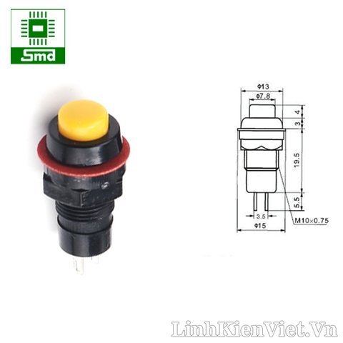 Công tắc nhấn giữ DS-211 10mm (Màu Vàng)