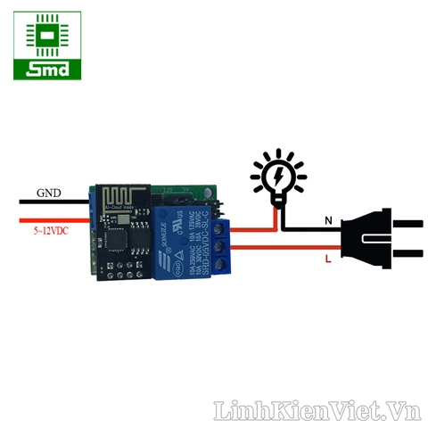 Module relay Wifi esp 8266 mở rộng kết nối cảm biến nhiệt độ và độ ẩm