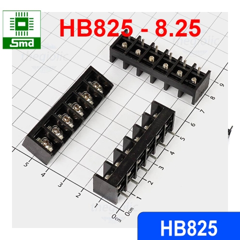HB825 - 2P Domino, Connecter HB8.25, Cầu Đấu 8.25MM Màu Đen