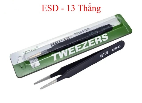 Nhíp gắp linh kiện ESD ( Màu đen) - ESD - 13 Thẳng
