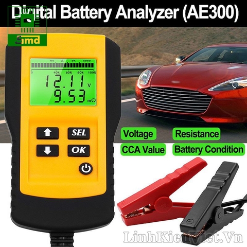 Máy kiểm tra Acquy xe hơi kỹ thuật số AE300 12V hiển thị LCD