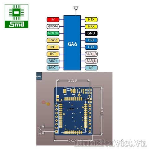 Module Sim GA6 G-A6-B mini Quad-band GSM GPRS AT-command microSIM