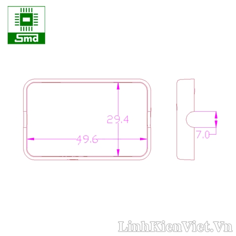 Hộp nhựa đen 55x35x15mm