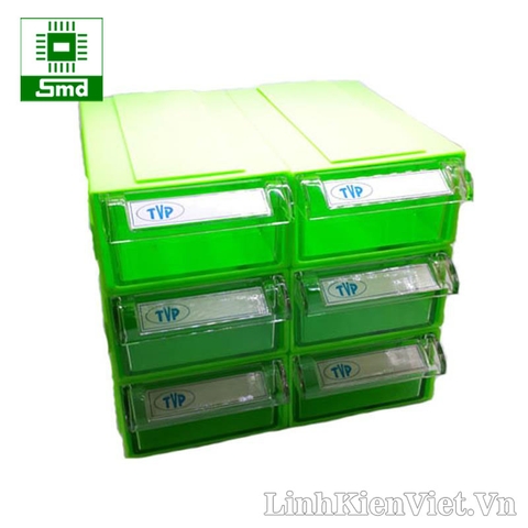 Hộp đựng linh kiện điện tử 6 ngăn 3 tầng, hộp nhựa đa năng 18x14.6x15.6 , có thể tháo lắp ghép dễ dàng