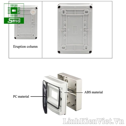 Tủ điện nhựa âm tường HT-5WAY (120x160x95mm)