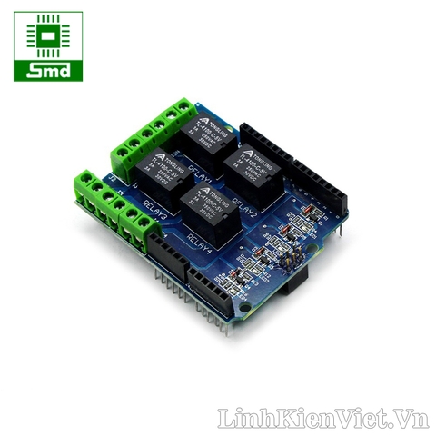Module Arduino 4 Relays 5V Shield. Shield 4 relay 5V cho arduino