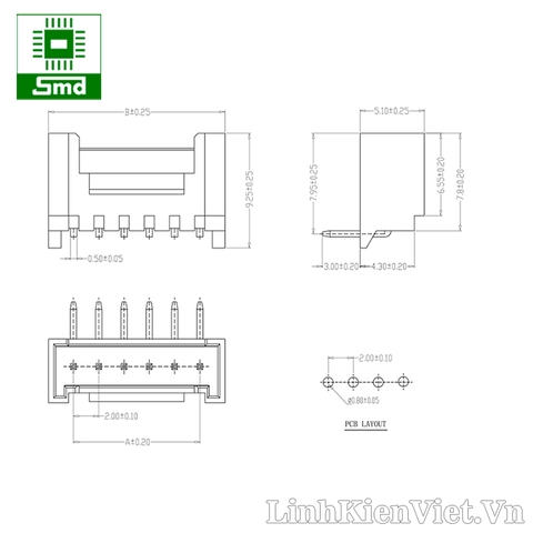HY2.0 - 6P đực cong