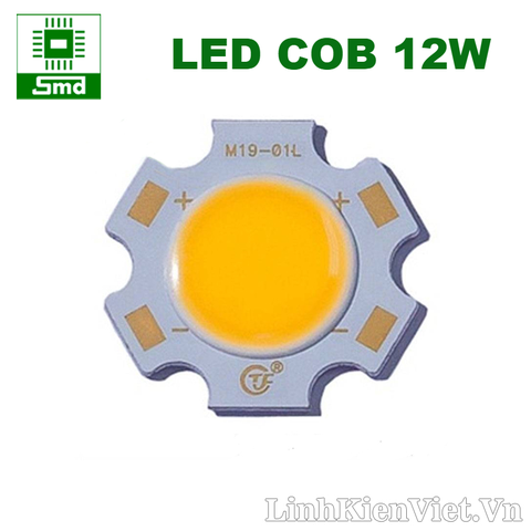 Led COB 12W 20mm Trắng ấm
