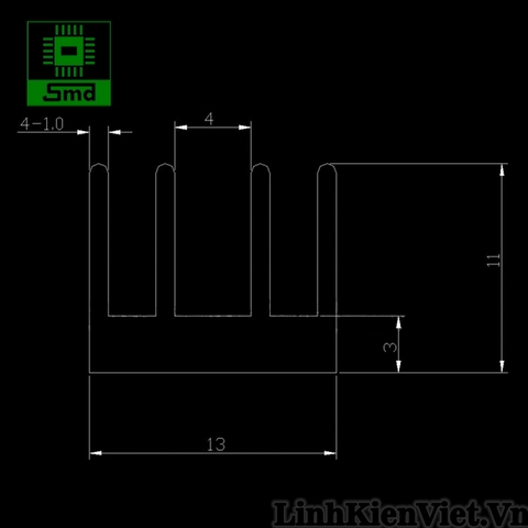 Tản nhiệt 13x13x11mm