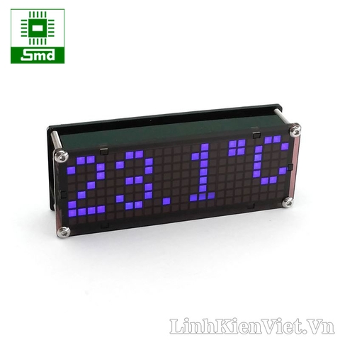 Đồng hồ LED Matrix Mini V2 (Màu xanh dương)