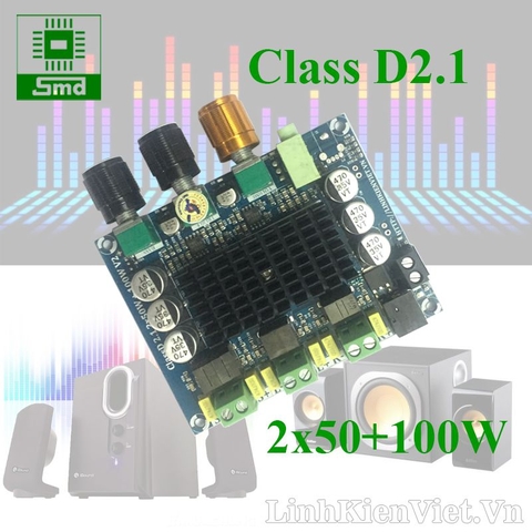 Mạch khuếch đại âm thanh classD 2.1 2x50W + 100W TPA3116D2 V2