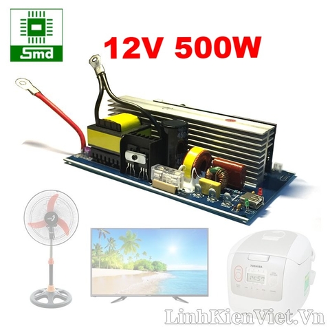 Inverter Sin Chuẩn 12V 500W (pure sin inverter 12V 500W) loại 1