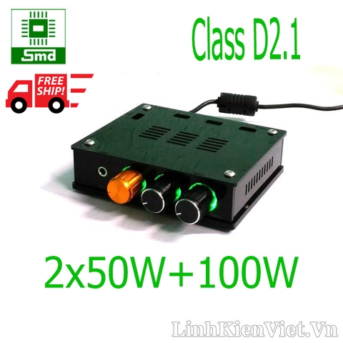 Bộ khuếch đại class D 2.1 2x50W + 100W TPA3116D2 V2 (Có vỏ)