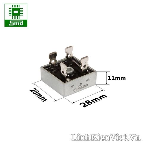 Diode cầu vỏ nhôm 50A KBPC5010