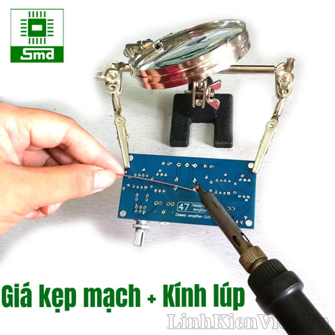 Giá kẹp mạch + kính lúp