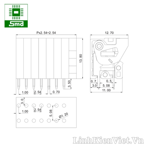 Header KF141V-2P 2.54mm
