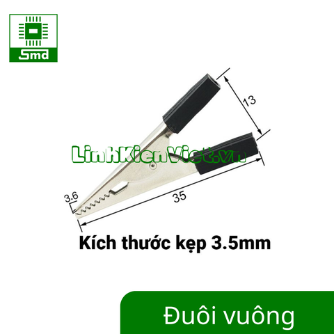 Kẹp cá sấu điện đuôi vuông đầu kẹp răng cưa