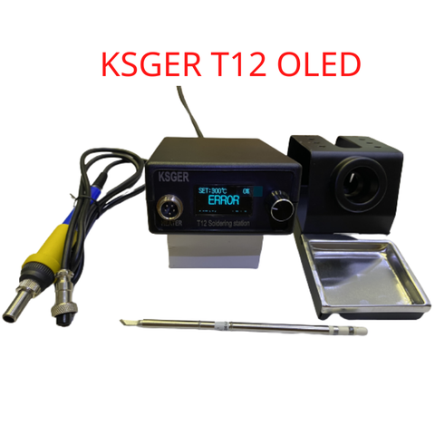 Trạm hàn KSGER T12 OLED 1.3inch (Input 220V) + 2 mũi T12-I và T12-C4