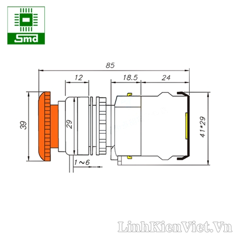 Nút dừng khẩn cấp LA38-ZS 22mm