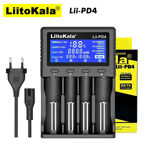 Sạc LiitoKala Lii-PD4, sạc thông minh và đo dung lượng pin.