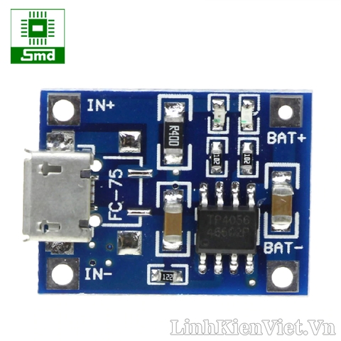 Mạch sạc pin lithium 1A TP4056 (Cổng Micro)