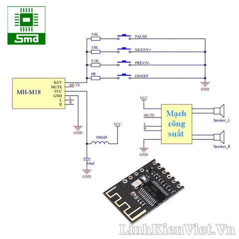 Mạch giải mã âm thanh Bluetooth 4.2 - M18 HIFI DIY